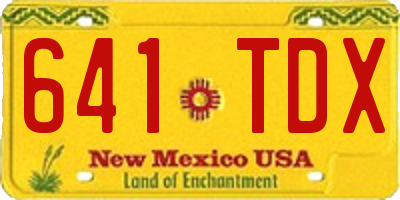 NM license plate 641TDX