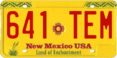 NM license plate 641TEM