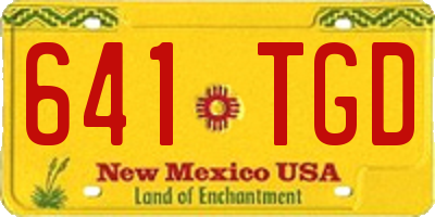 NM license plate 641TGD