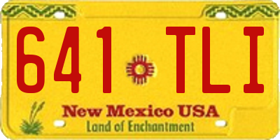 NM license plate 641TLI