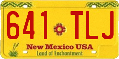 NM license plate 641TLJ