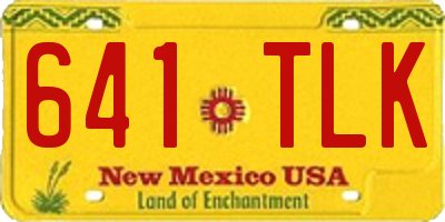 NM license plate 641TLK