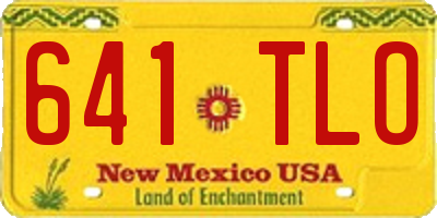 NM license plate 641TLO