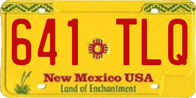NM license plate 641TLQ