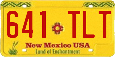 NM license plate 641TLT