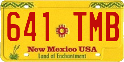 NM license plate 641TMB