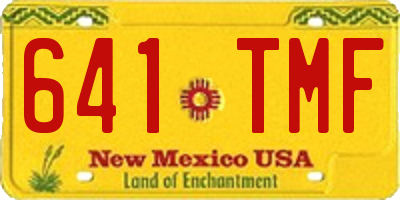 NM license plate 641TMF