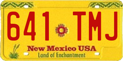 NM license plate 641TMJ