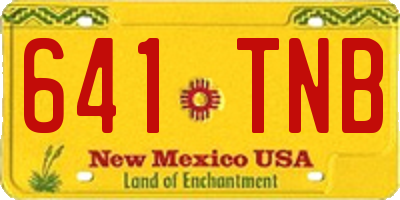 NM license plate 641TNB