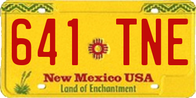 NM license plate 641TNE