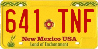 NM license plate 641TNF