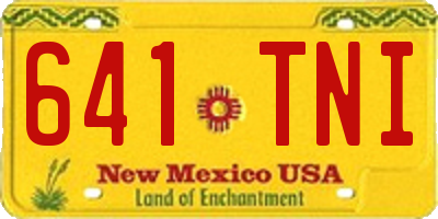 NM license plate 641TNI
