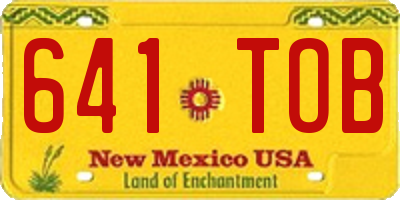 NM license plate 641TOB