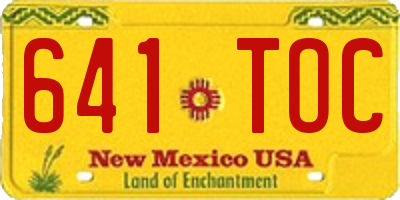 NM license plate 641TOC