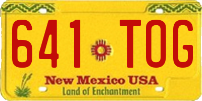 NM license plate 641TOG