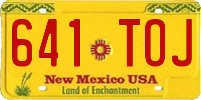NM license plate 641TOJ