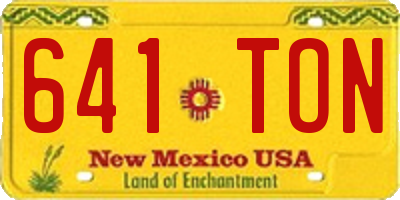 NM license plate 641TON