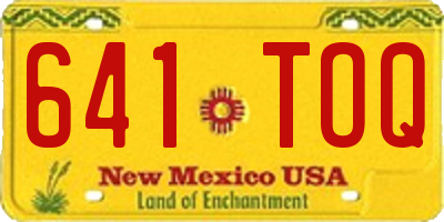 NM license plate 641TOQ