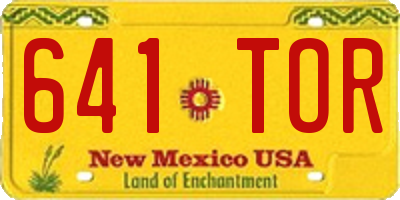 NM license plate 641TOR
