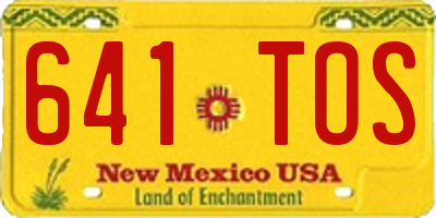 NM license plate 641TOS