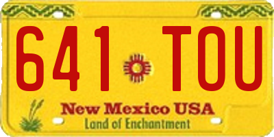NM license plate 641TOU