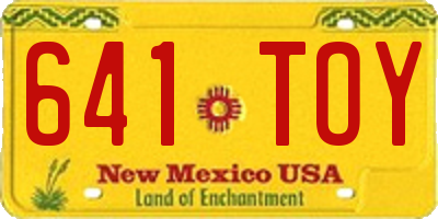 NM license plate 641TOY