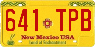 NM license plate 641TPB