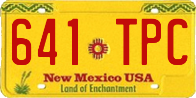 NM license plate 641TPC