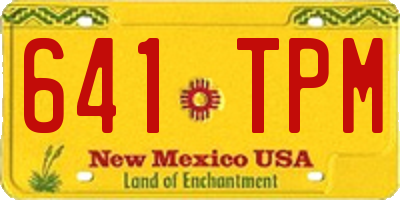 NM license plate 641TPM