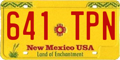 NM license plate 641TPN
