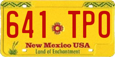 NM license plate 641TPO