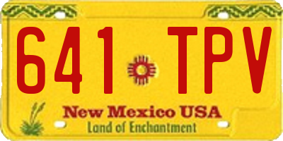 NM license plate 641TPV
