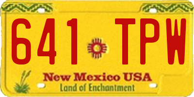 NM license plate 641TPW
