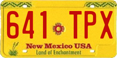 NM license plate 641TPX