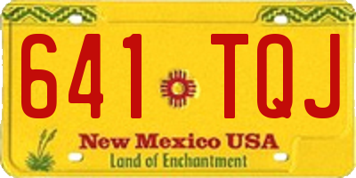 NM license plate 641TQJ