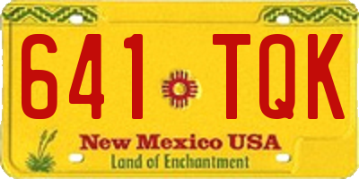 NM license plate 641TQK
