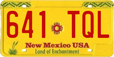 NM license plate 641TQL