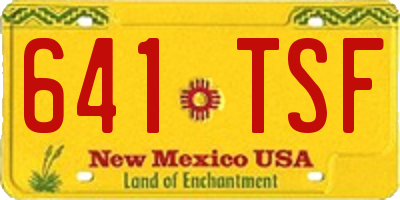 NM license plate 641TSF
