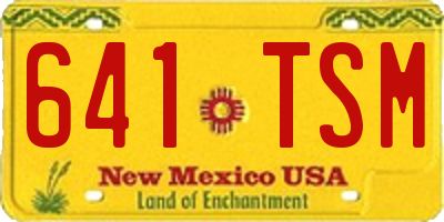 NM license plate 641TSM
