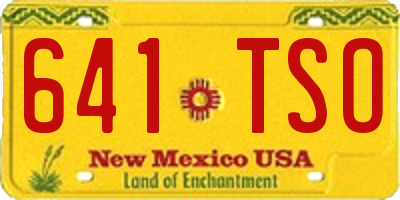 NM license plate 641TSO