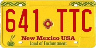 NM license plate 641TTC