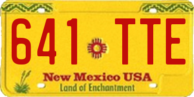 NM license plate 641TTE