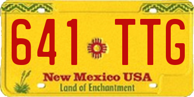 NM license plate 641TTG