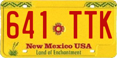 NM license plate 641TTK