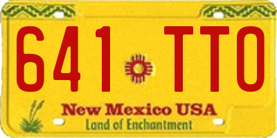 NM license plate 641TTO