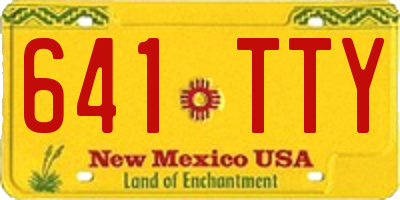 NM license plate 641TTY