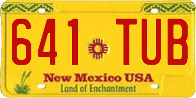 NM license plate 641TUB