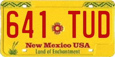 NM license plate 641TUD