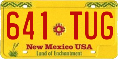 NM license plate 641TUG