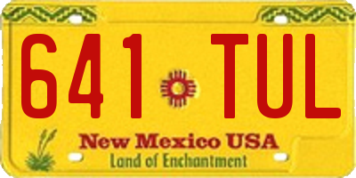 NM license plate 641TUL